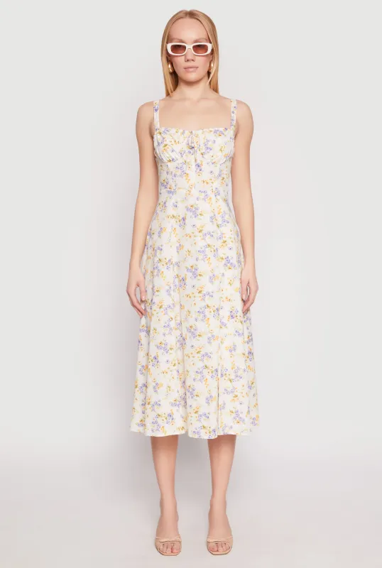 Haute Monde Floral Bustier Midi Dress sold by Rainbow