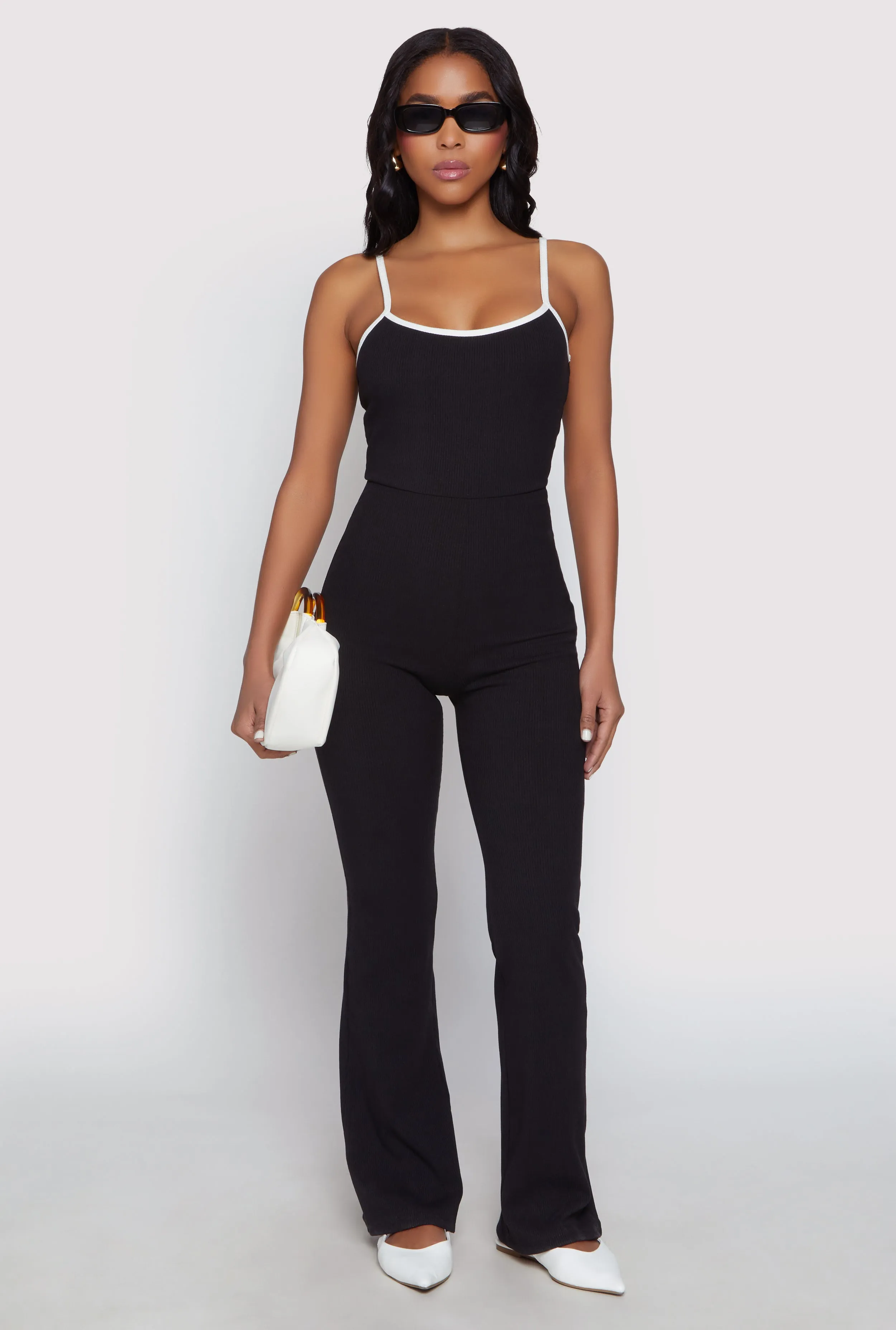 Iris Contrast Trim Cami Flare Jumpsuit sold by Rainbow product image thumbnail 2