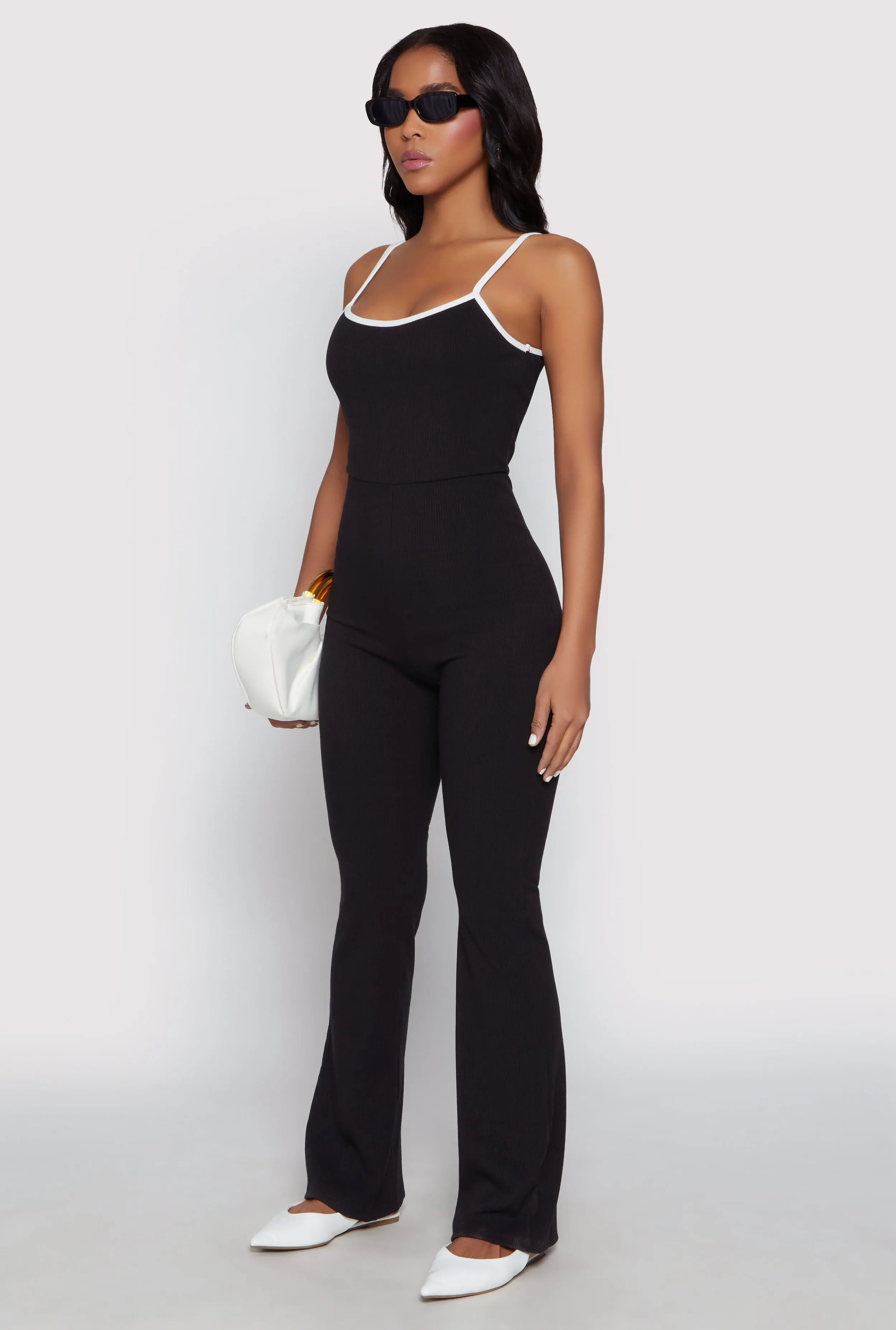 Iris Contrast Trim Cami Flare Jumpsuit sold by Rainbow product image thumbnail 3