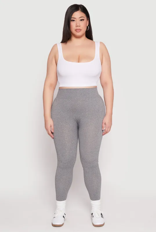 Plus Size Seamless High Waisted Leggings sold by Rainbow