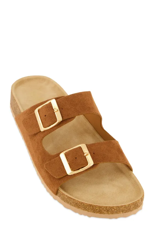 Double Buckle Footbed Sandals sold by Rainbow