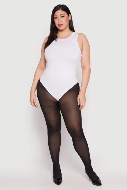 Plus Size Daisy Crew Neck Tank Bodysuit sold by Rainbow