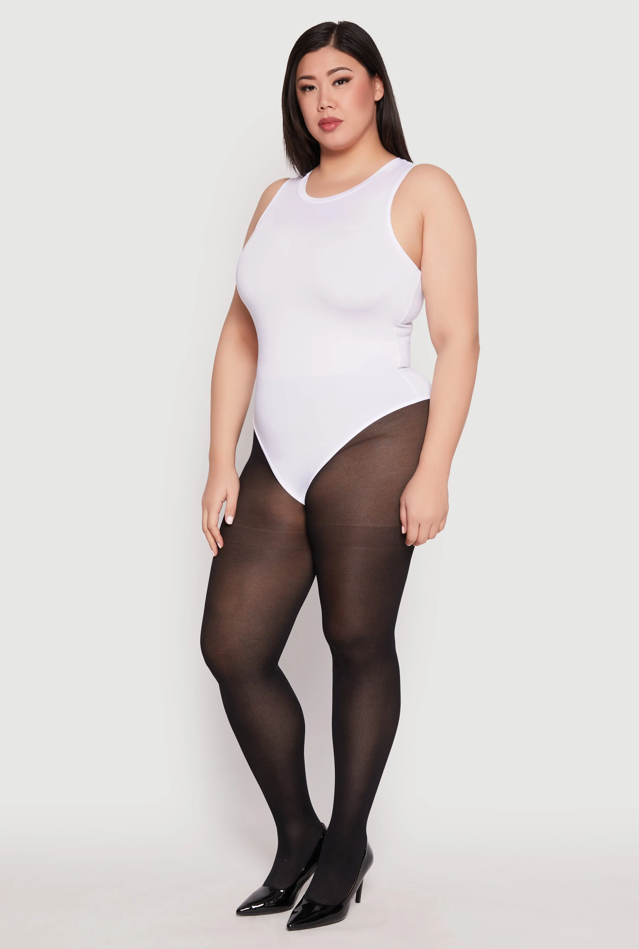 Plus Size Daisy Crew Neck Tank Bodysuit sold by Rainbow product image thumbnail 3