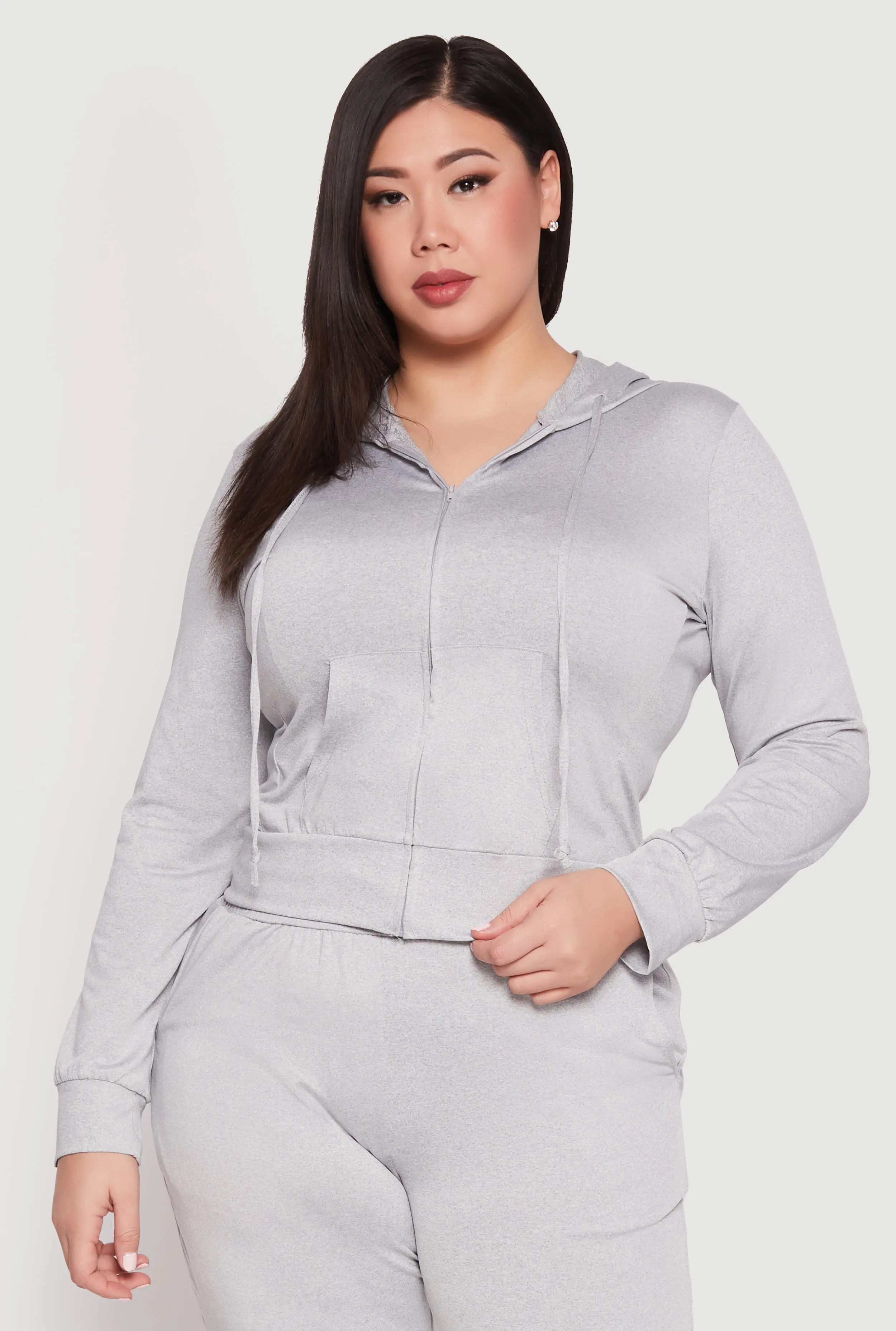 Plus Size Daisy Zip Front Hooded Sweatshirt sold by Rainbow
