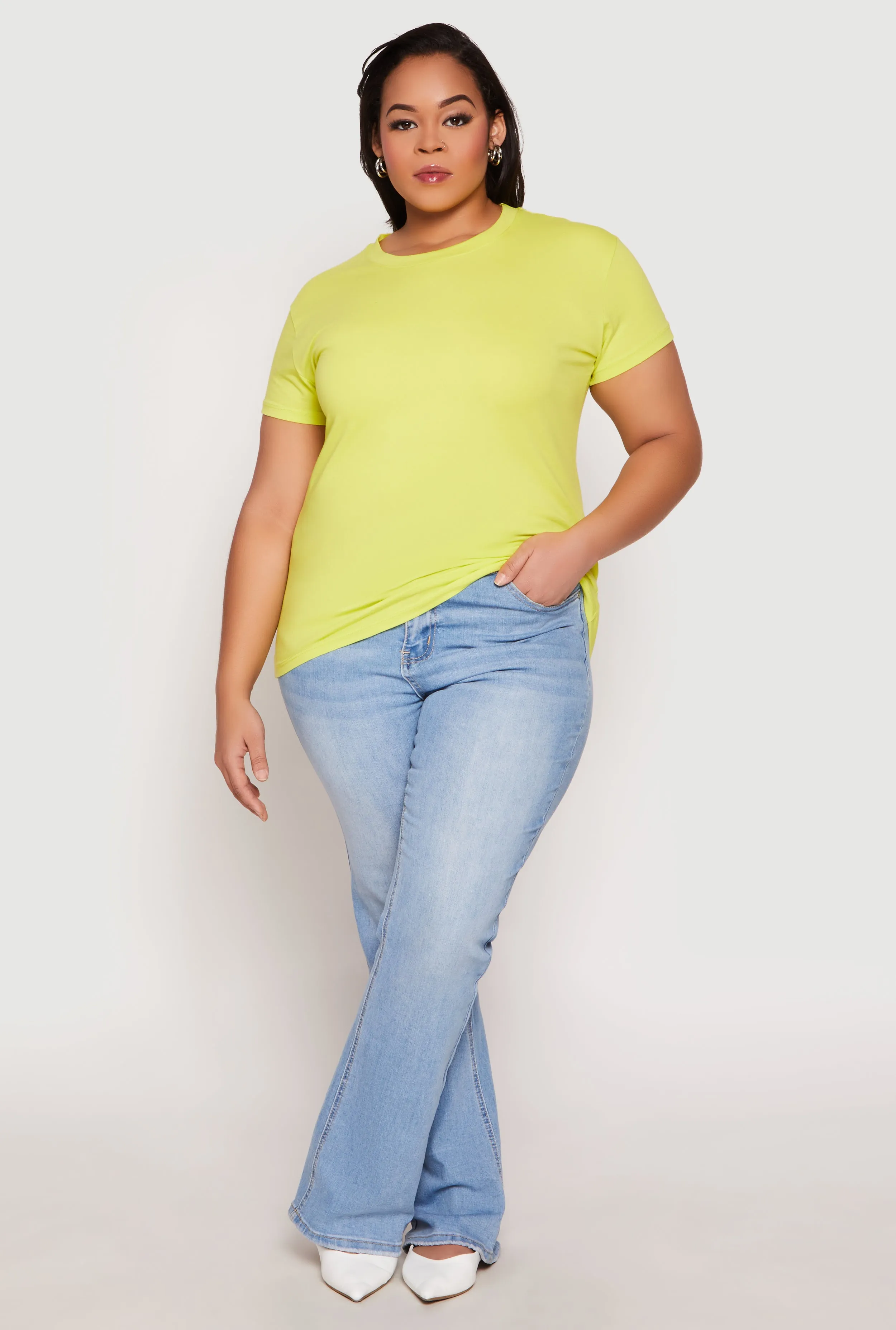 Plus Size Short Sleeve Crew Neck T Shirt sold by Rainbow product image thumbnail 3