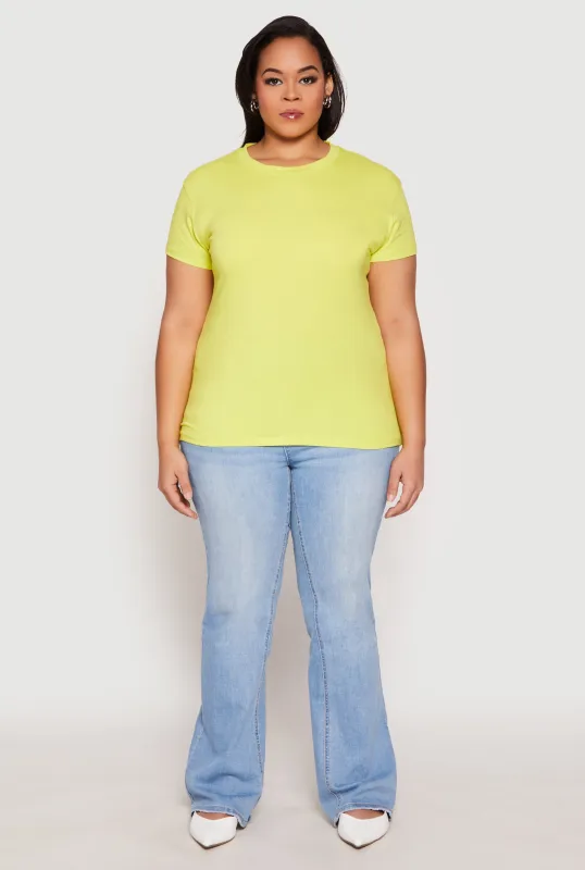 Plus Size Short Sleeve Crew Neck T Shirt sold by Rainbow