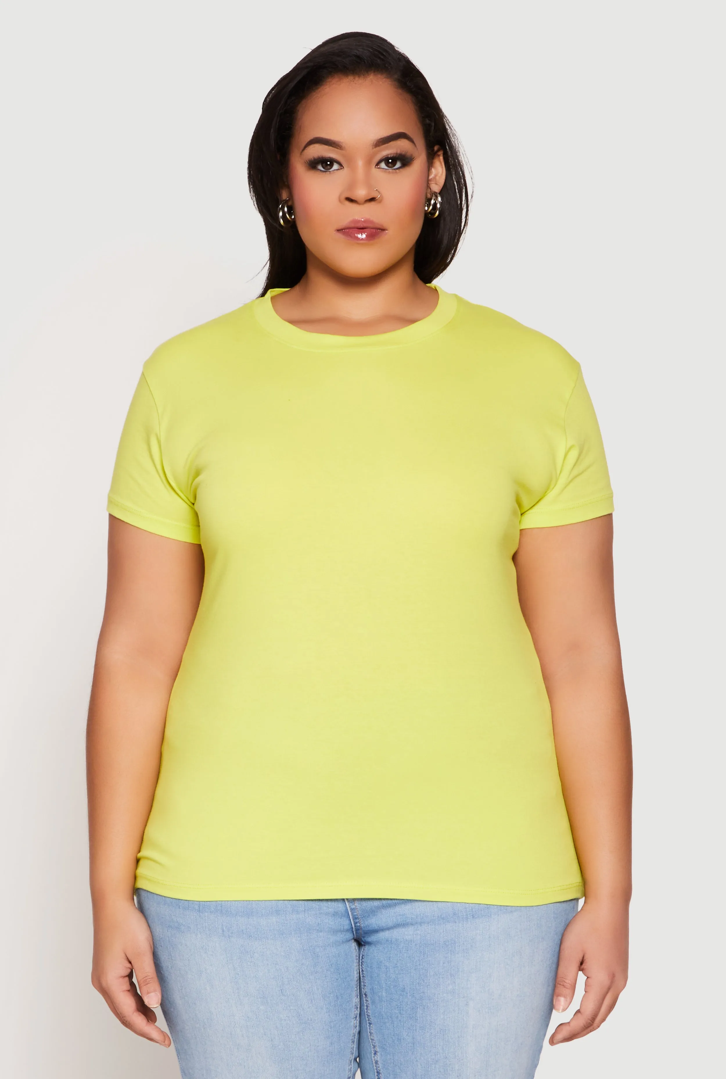 Plus Size Short Sleeve Crew Neck T Shirt sold by Rainbow product image thumbnail 2