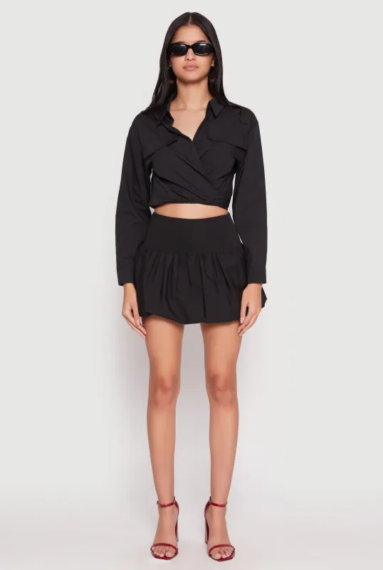 Poplin Mini Bubble Skirt sold by Rainbow