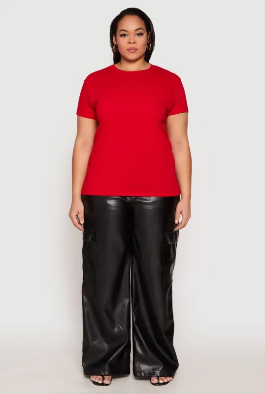 Plus Size Short Sleeve Crew Neck T Shirt sold by Rainbow