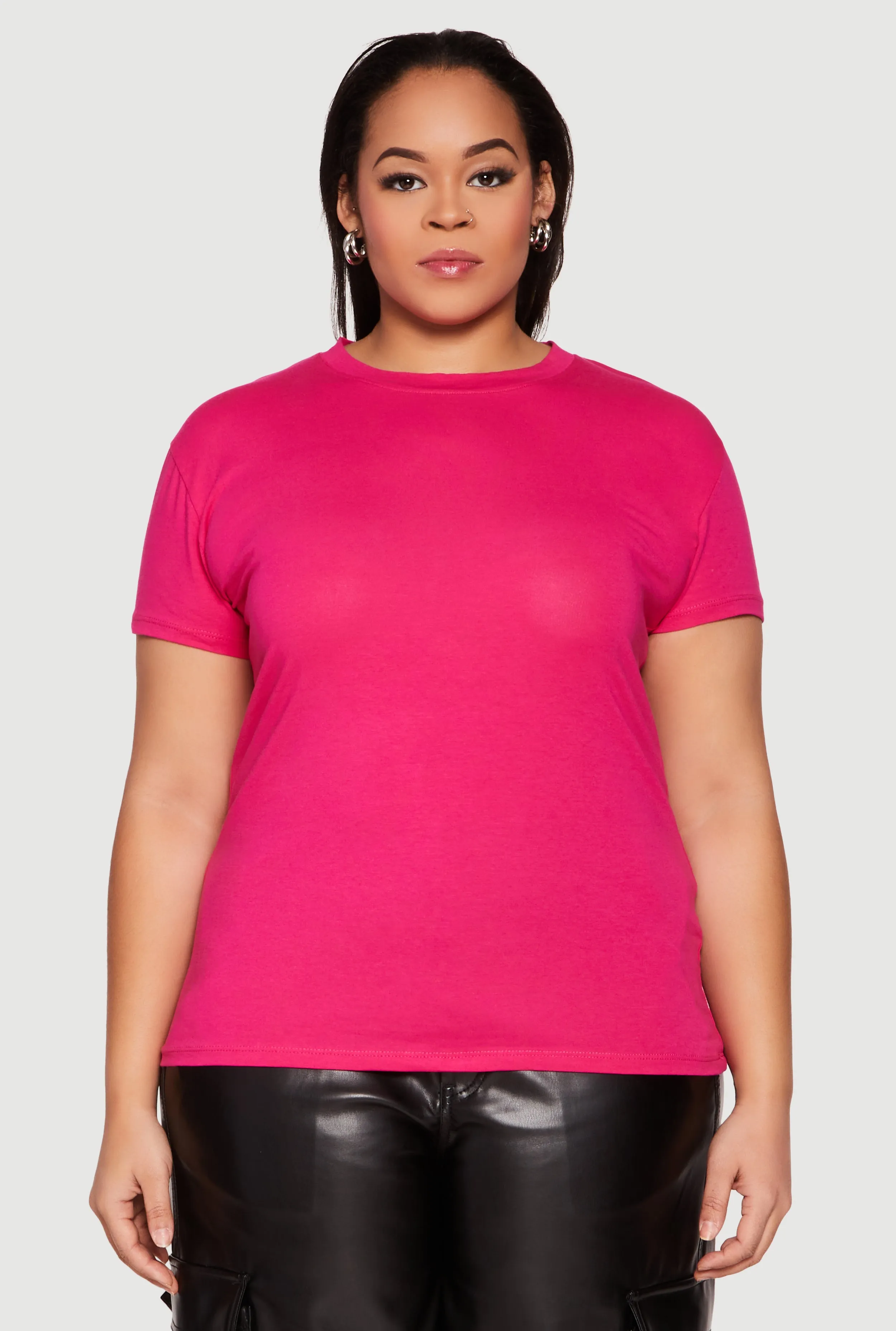 Plus Size Short Sleeve Crew Neck T Shirt sold by Rainbow product image thumbnail 2