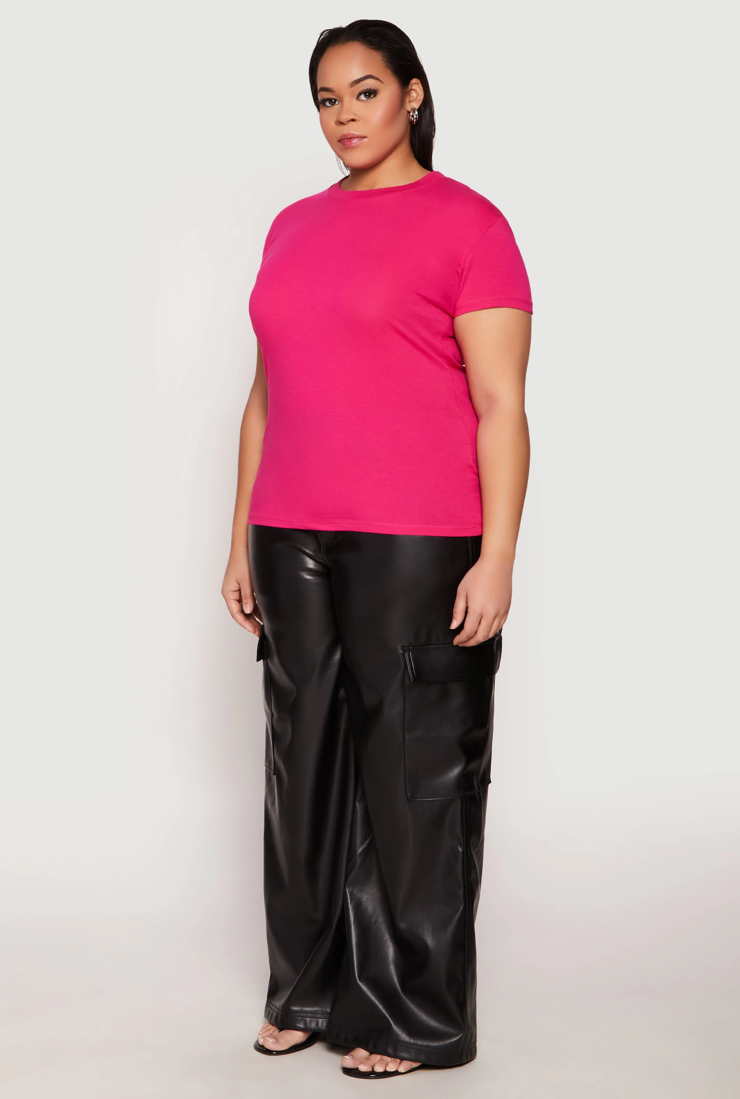 Plus Size Short Sleeve Crew Neck T Shirt sold by Rainbow product image thumbnail 5