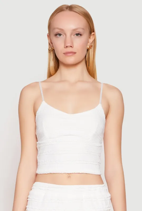 Almost Famous Tiered Cropped Cami sold by Rainbow