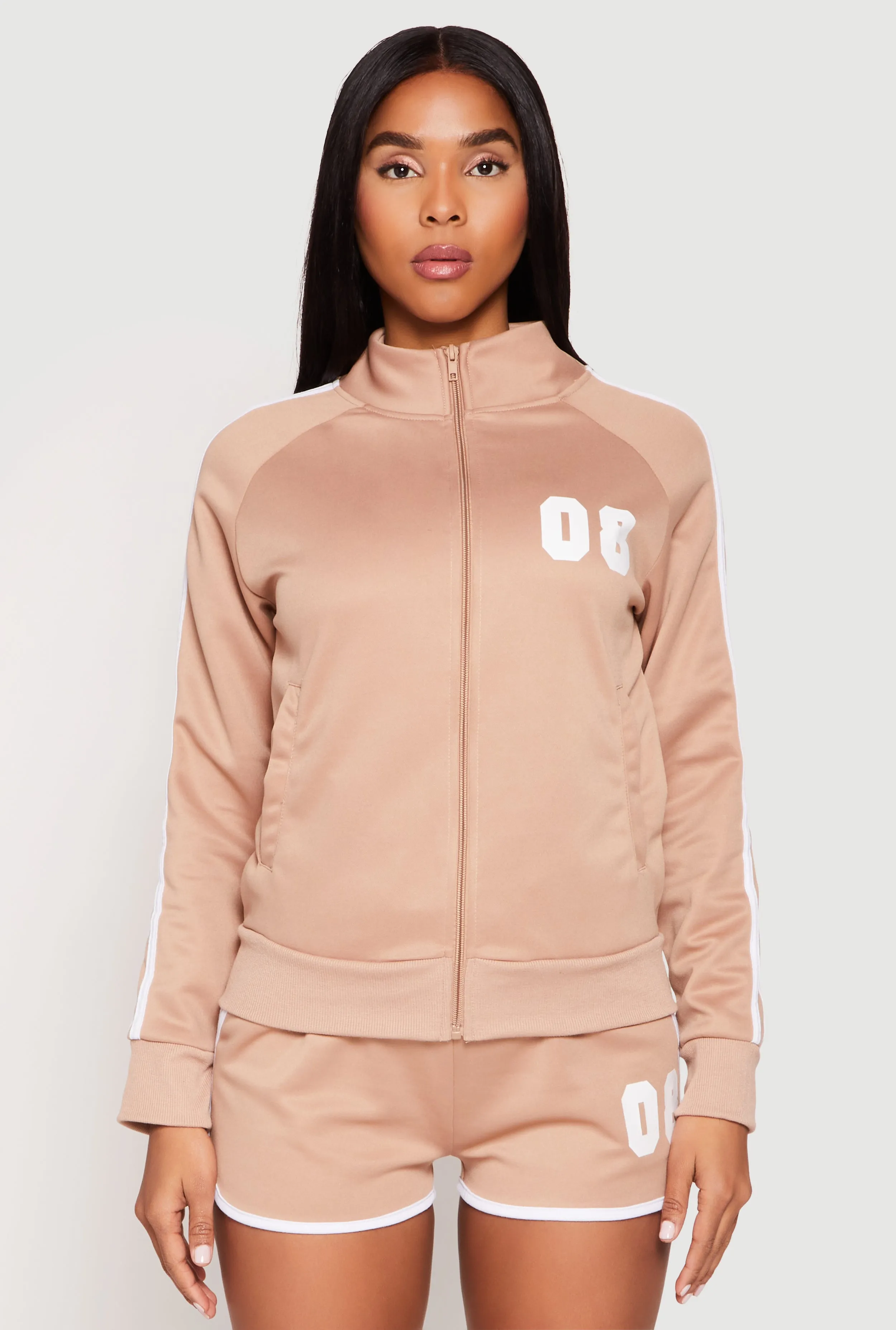 Varsity Stripe 08 Track Jacket sold by Rainbow