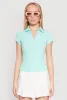 Iris Rib Knit Contrast Trim V Neck Polo Shirt sold by Rainbow