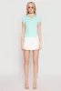 Iris Rib Knit Contrast Trim V Neck Polo Shirt sold by Rainbow