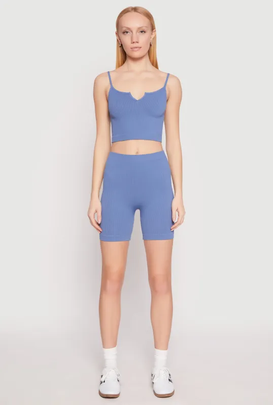 Seamless Notch Neck Cami and Biker Shorts sold by Rainbow