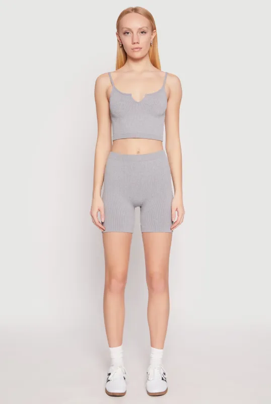 Seamless Notch Neck Cami and Biker Shorts sold by Rainbow