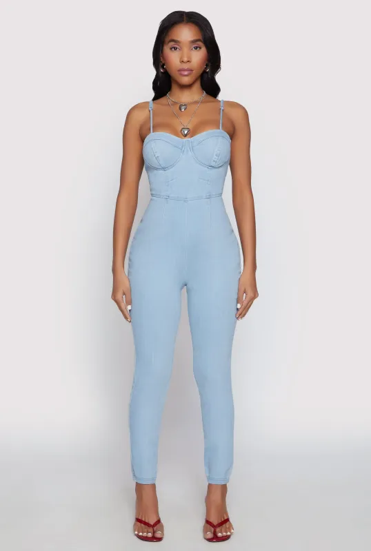 Haute Monde Denim Bustier Jumpsuit sold by Rainbow