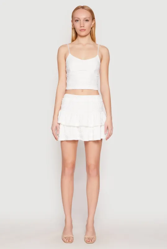 Almost Famous Tiered Mini Skirt sold by Rainbow