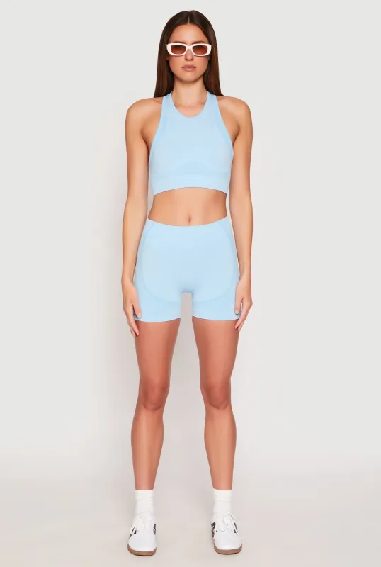 Seamless Contrast Detail Biker Shorts sold by Rainbow