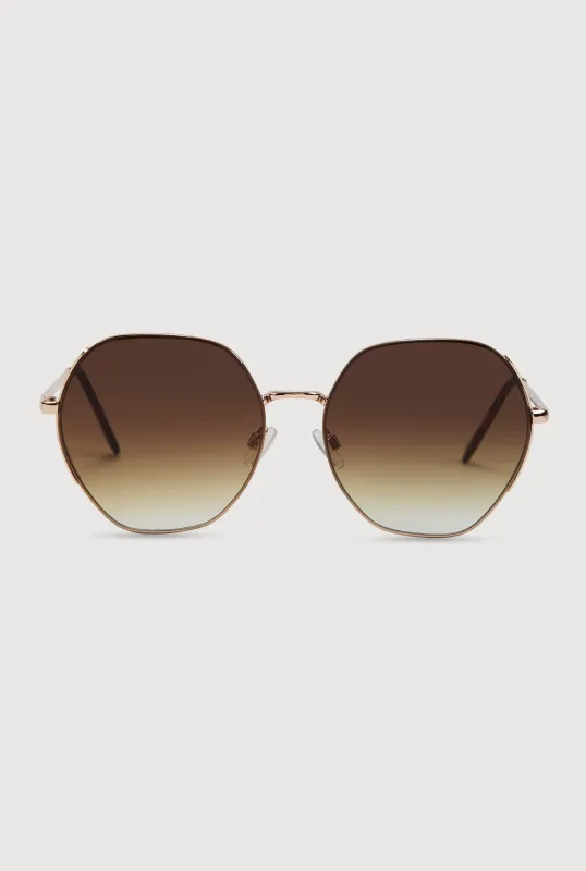Ombre Geometric Lens Sunglasses sold by Rainbow