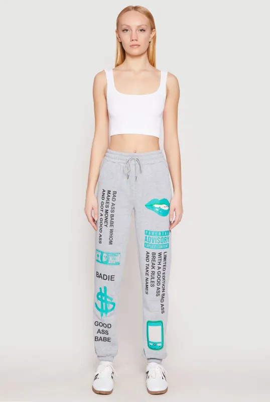 Parental Advisory Explicit Content Sweatpants sold by Rainbow