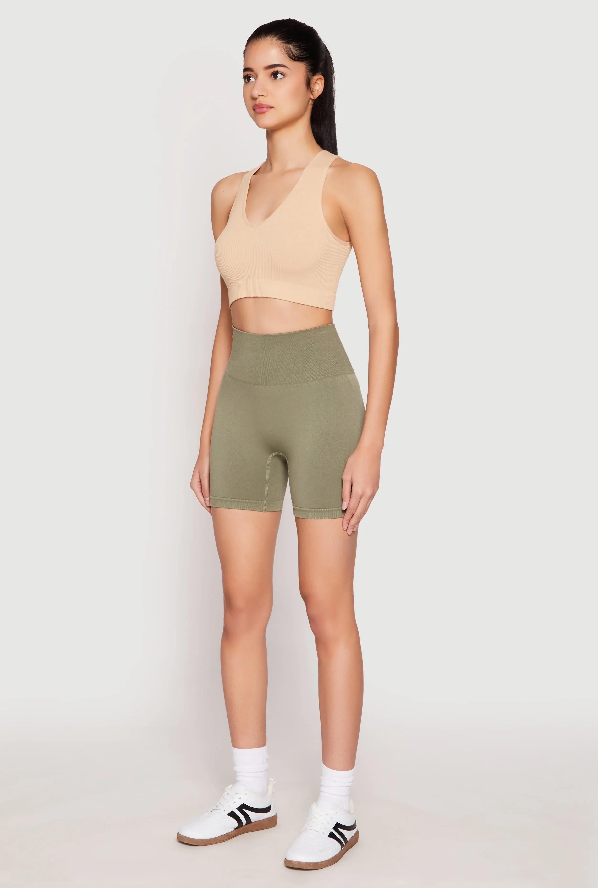 Seamless High Waisted Biker Shorts sold by Rainbow product image thumbnail 2
