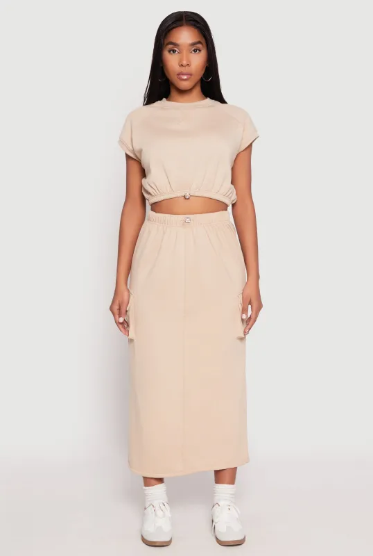 Almost Famous Fleece Cargo Skirt sold by Rainbow