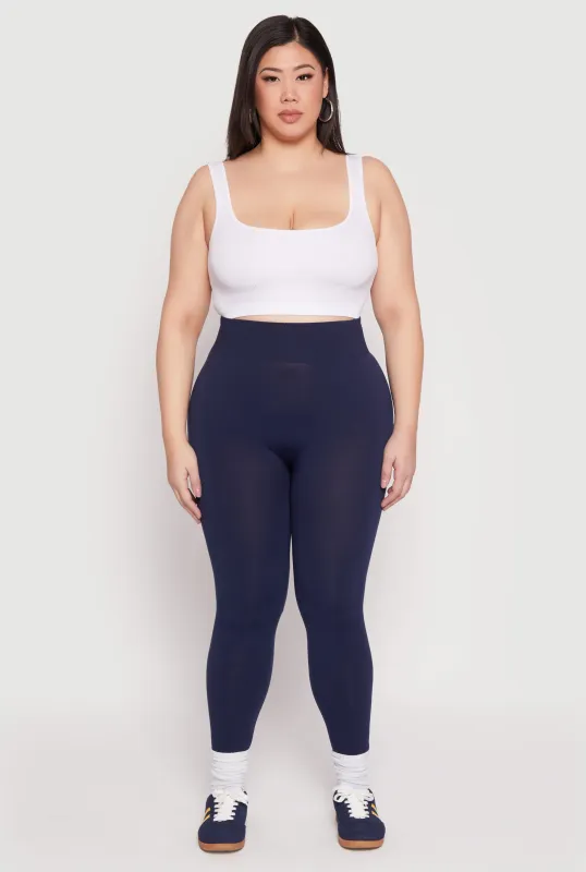 Plus Size Seamless High Waisted Leggings sold by Rainbow