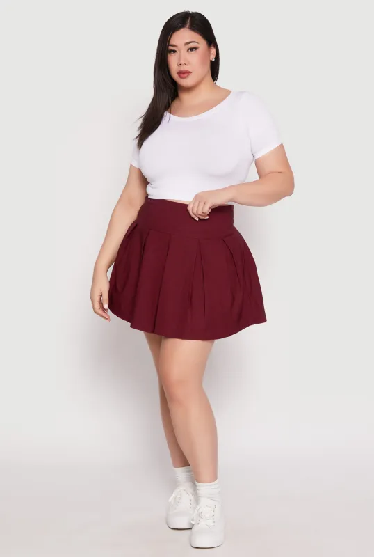 Plus Size Pleated Skirt sold by Rainbow
