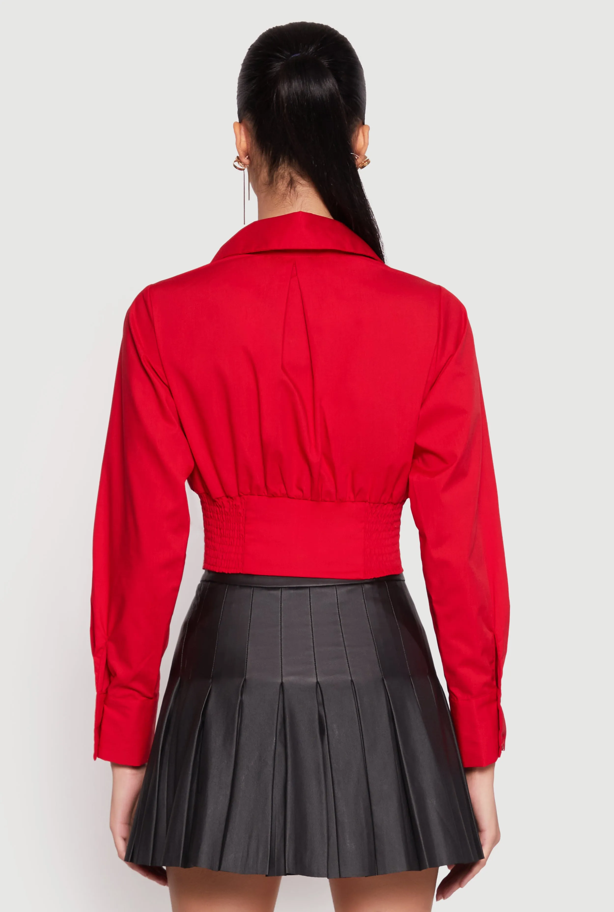 Smocked Waist Button Front Blouse sold by Rainbow product image thumbnail 5