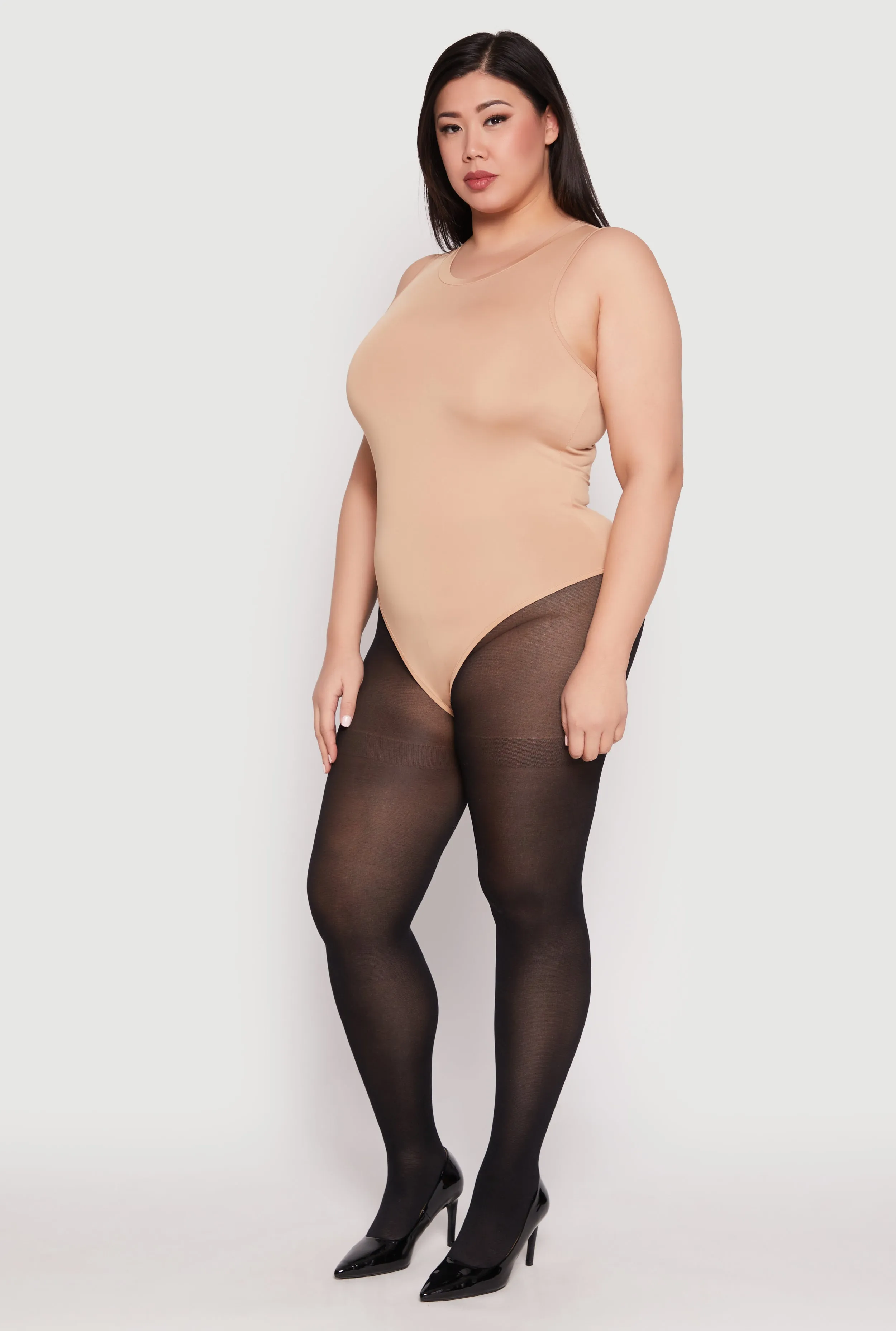 Plus Size Daisy Crew Neck Tank Bodysuit sold by Rainbow product image thumbnail 3