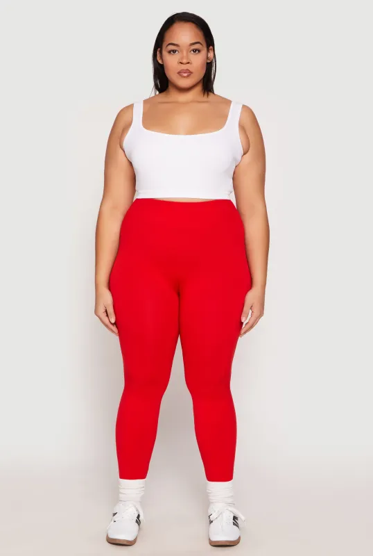 Plus Size Seamless High Waisted Leggings sold by Rainbow