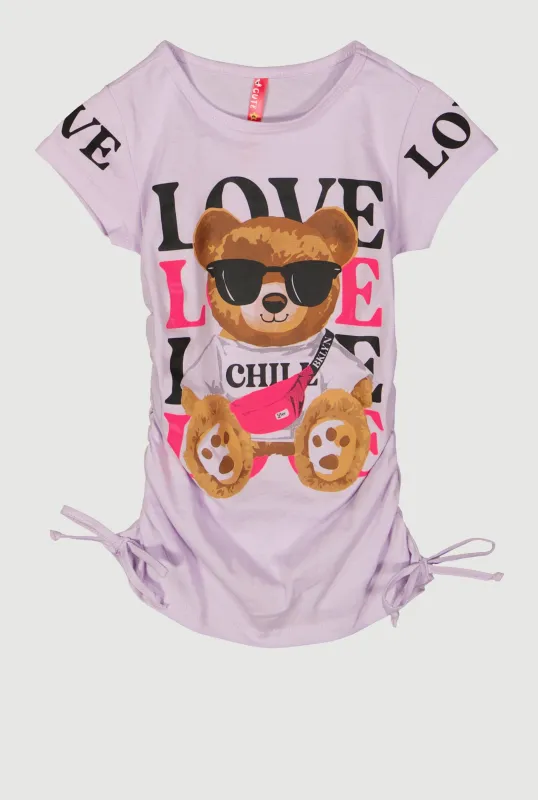 Little Girls Love Chill Love Bear Graphic Tee sold by Rainbow