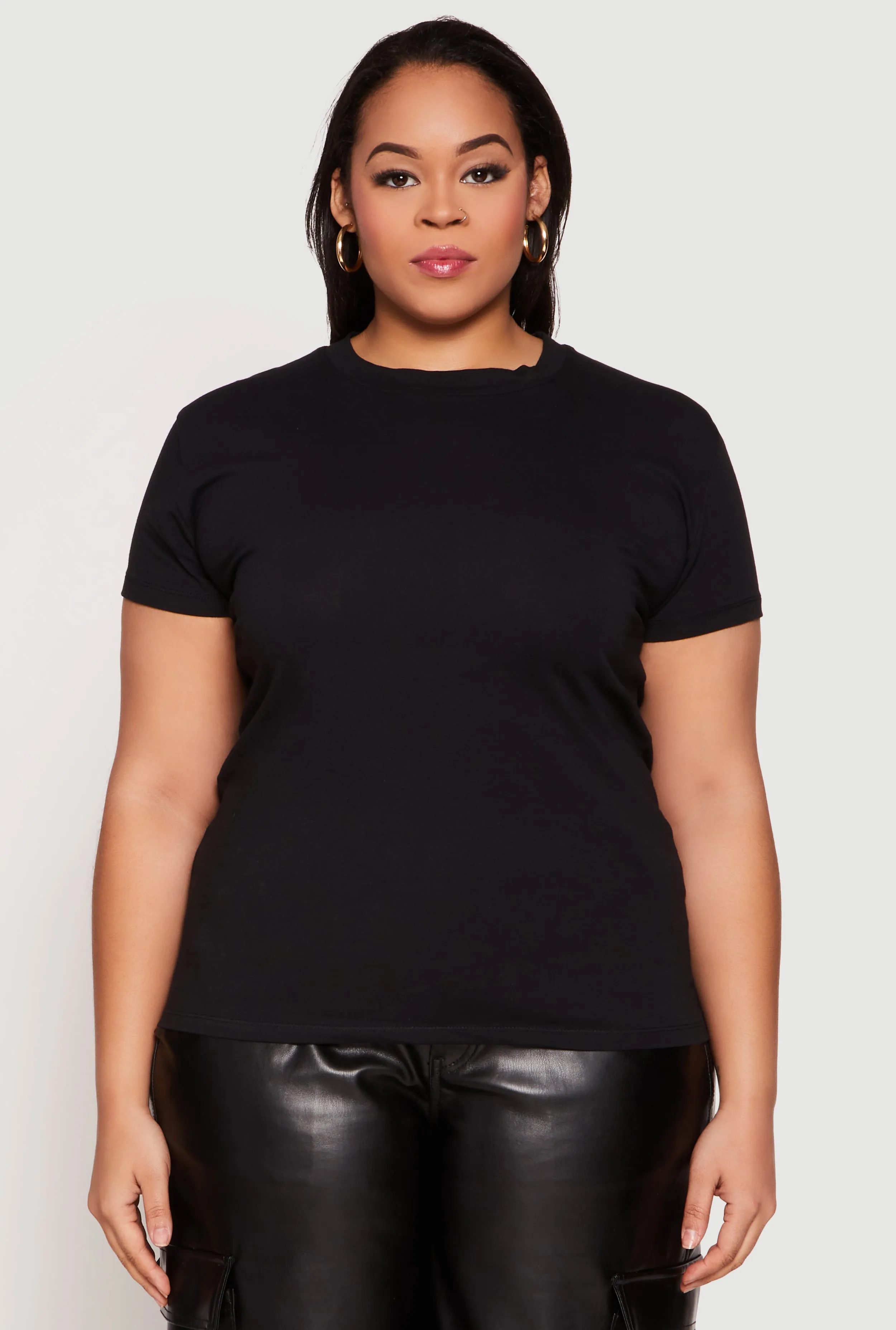 Plus Size Short Sleeve Crew Neck T Shirt sold by Rainbow product image thumbnail 2