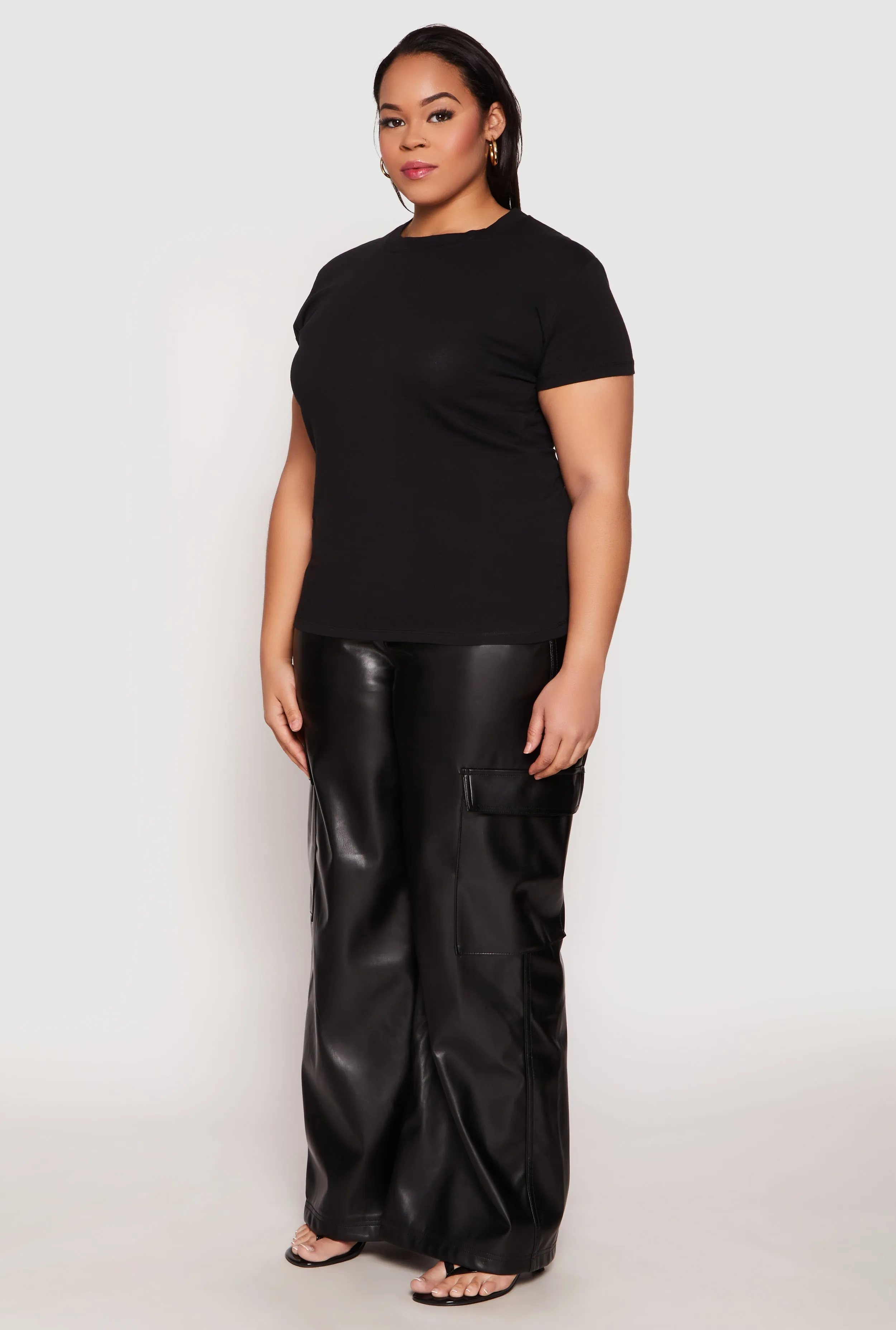 Plus Size Short Sleeve Crew Neck T Shirt sold by Rainbow product image thumbnail 5