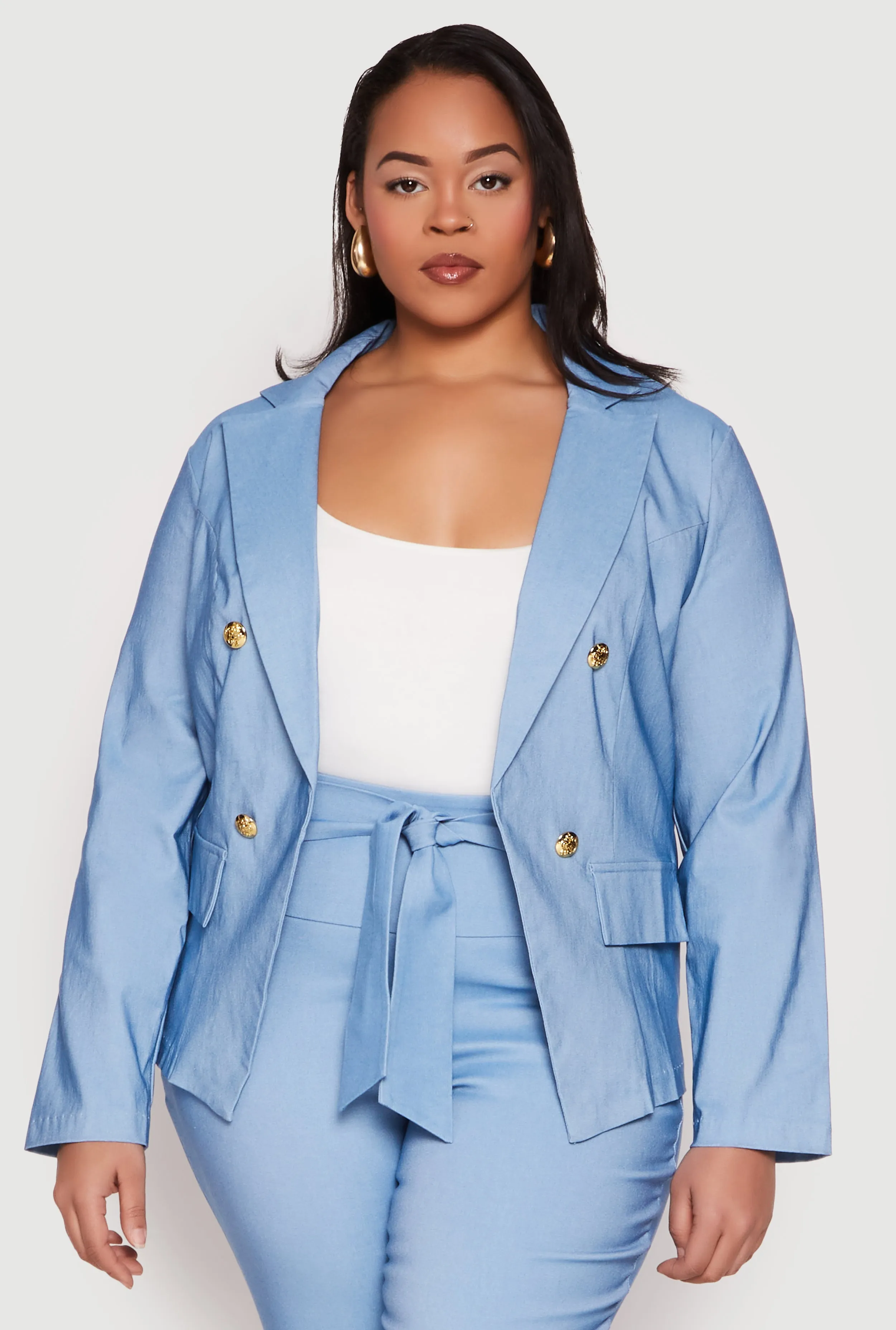 Plus Size Double Breasted Blazer sold by Rainbow
