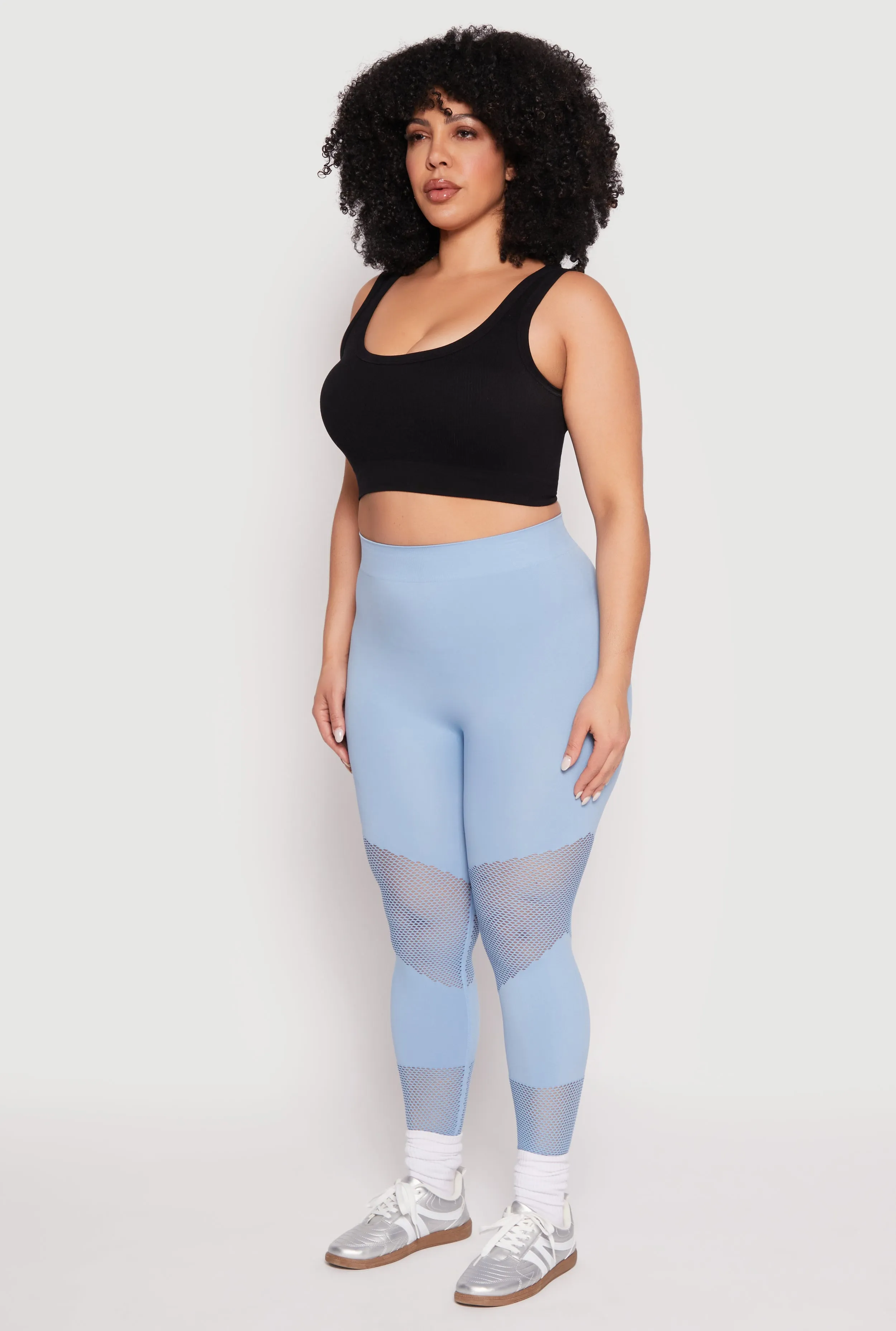 Plus Size Fishnet Detail Seamless Leggings sold by Rainbow product image thumbnail 3