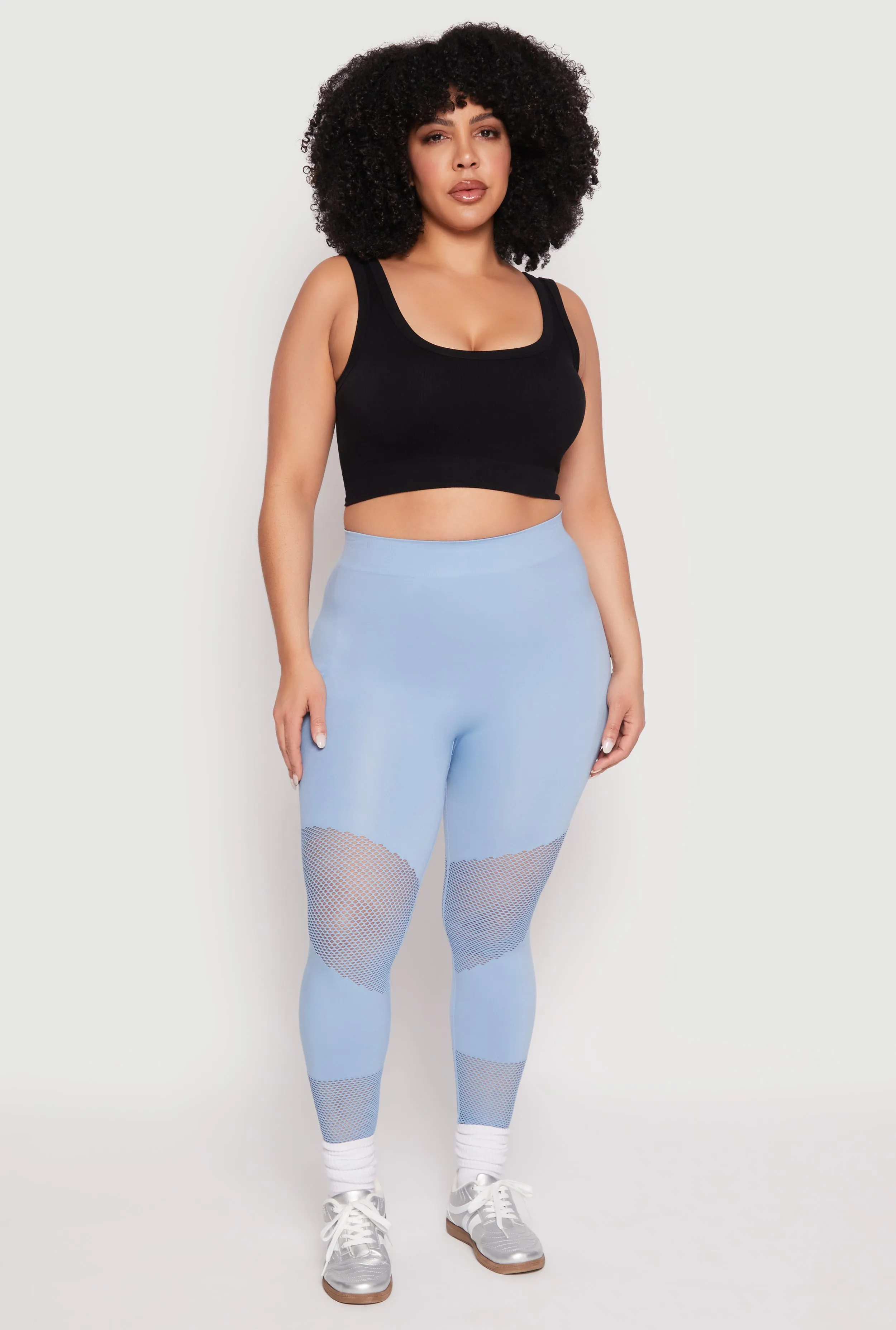 Plus Size Fishnet Detail Seamless Leggings sold by Rainbow product image thumbnail 2