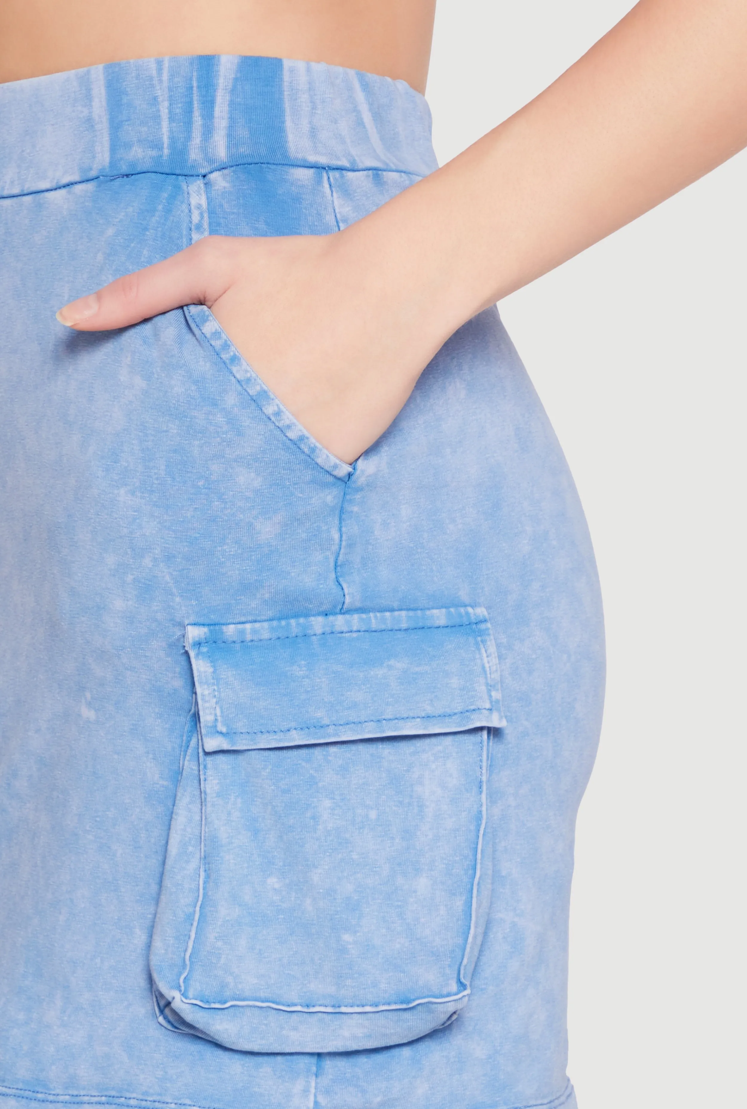 Mineral Wash High Waisted Cargo Skirt sold by Rainbow product image thumbnail 5