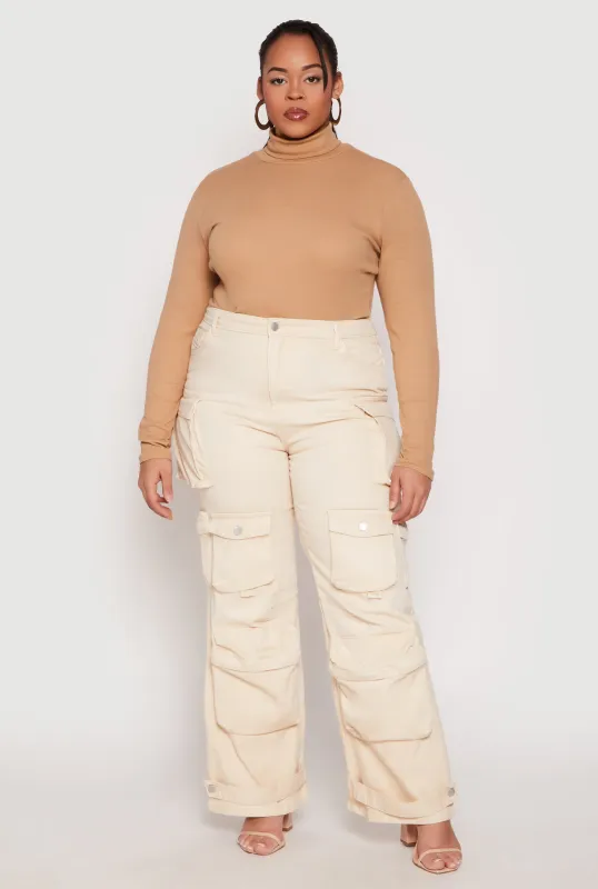 Plus Size Daisy Mineral Wash Cargo Jeans sold by Rainbow