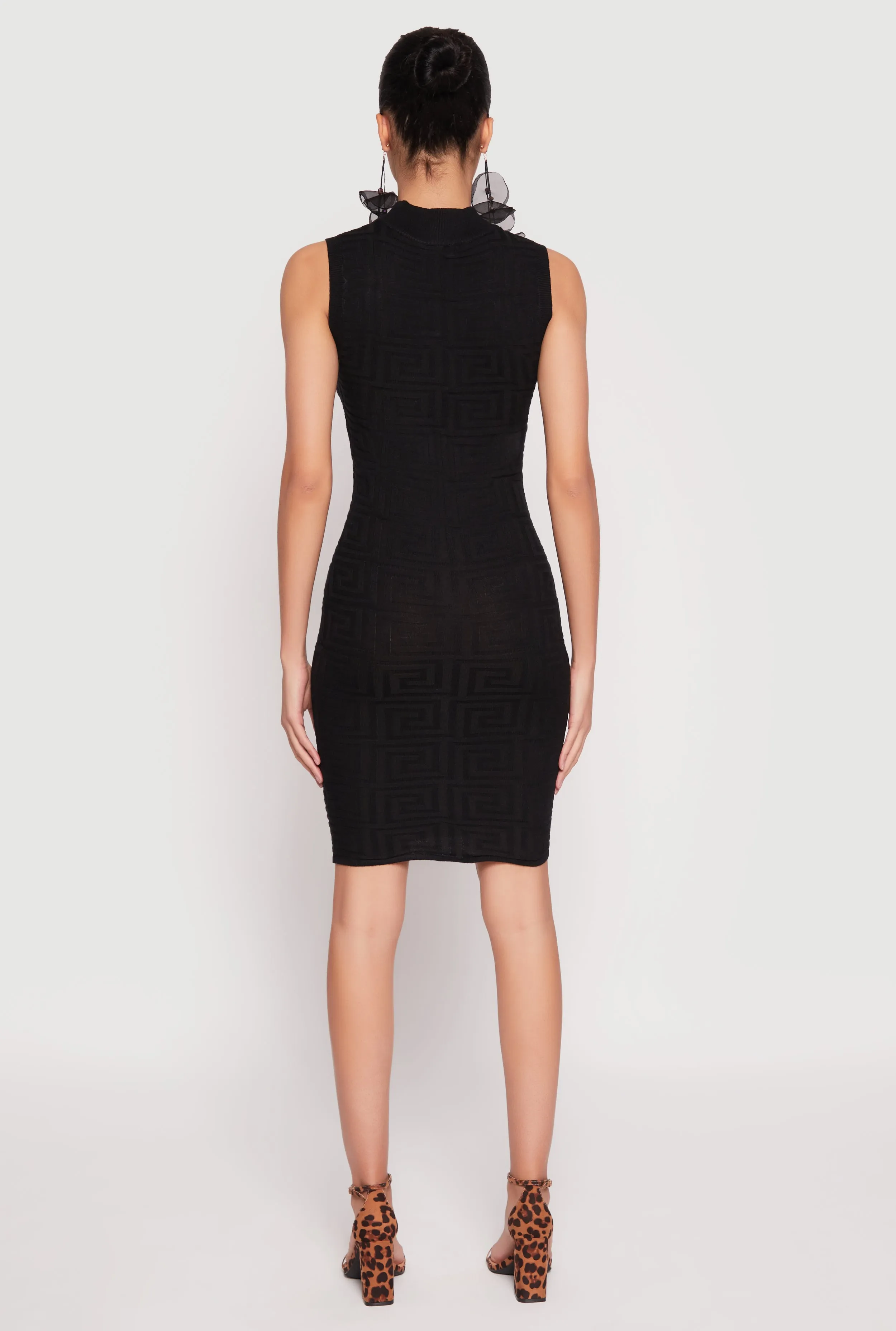 Greek Key Mock Neck Sleeveless Dress sold by Rainbow product image thumbnail 5