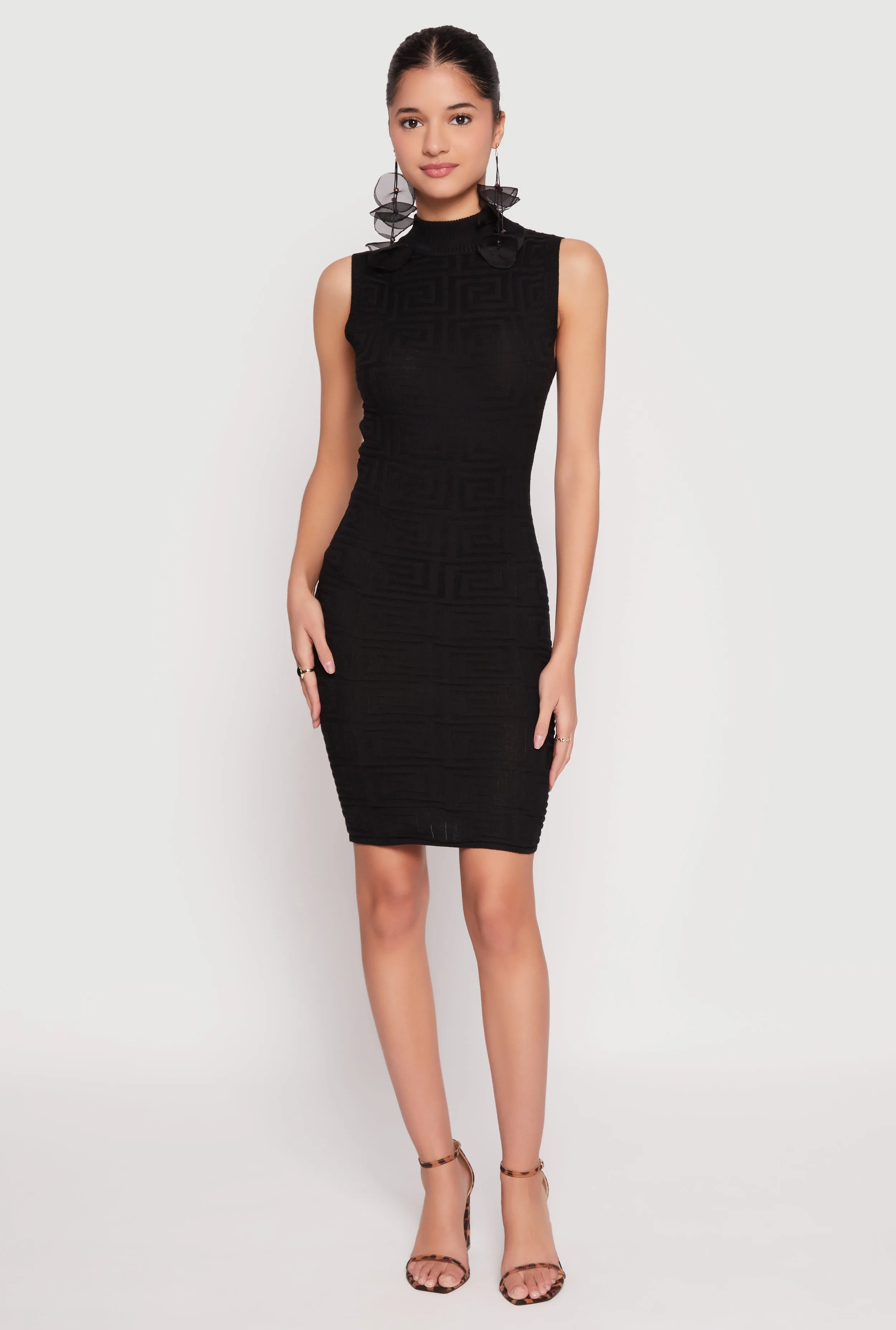 Greek Key Mock Neck Sleeveless Dress sold by Rainbow product image thumbnail 2