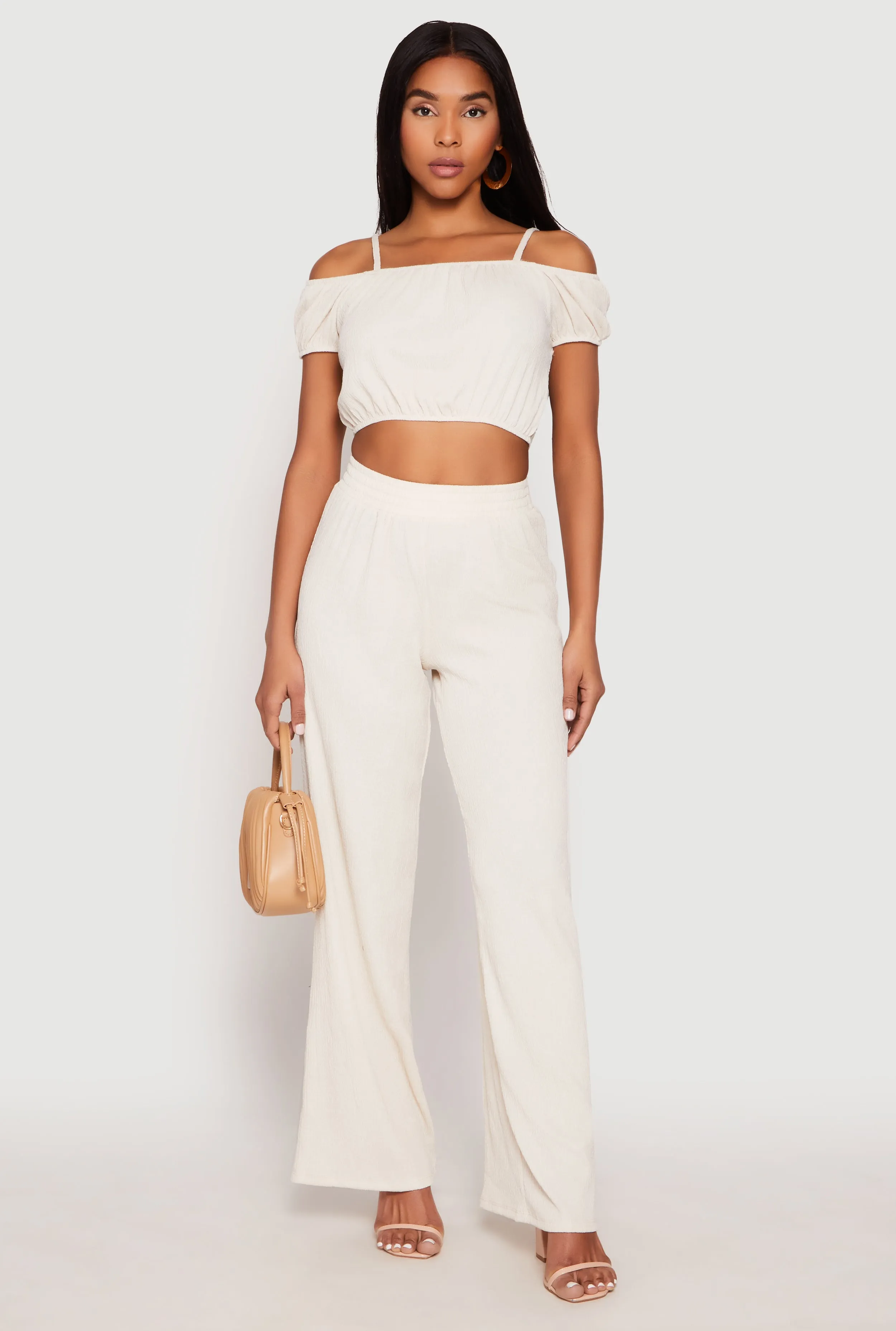 Almost Famous Textured Knit Wide Leg Pants sold by Rainbow product image thumbnail 2