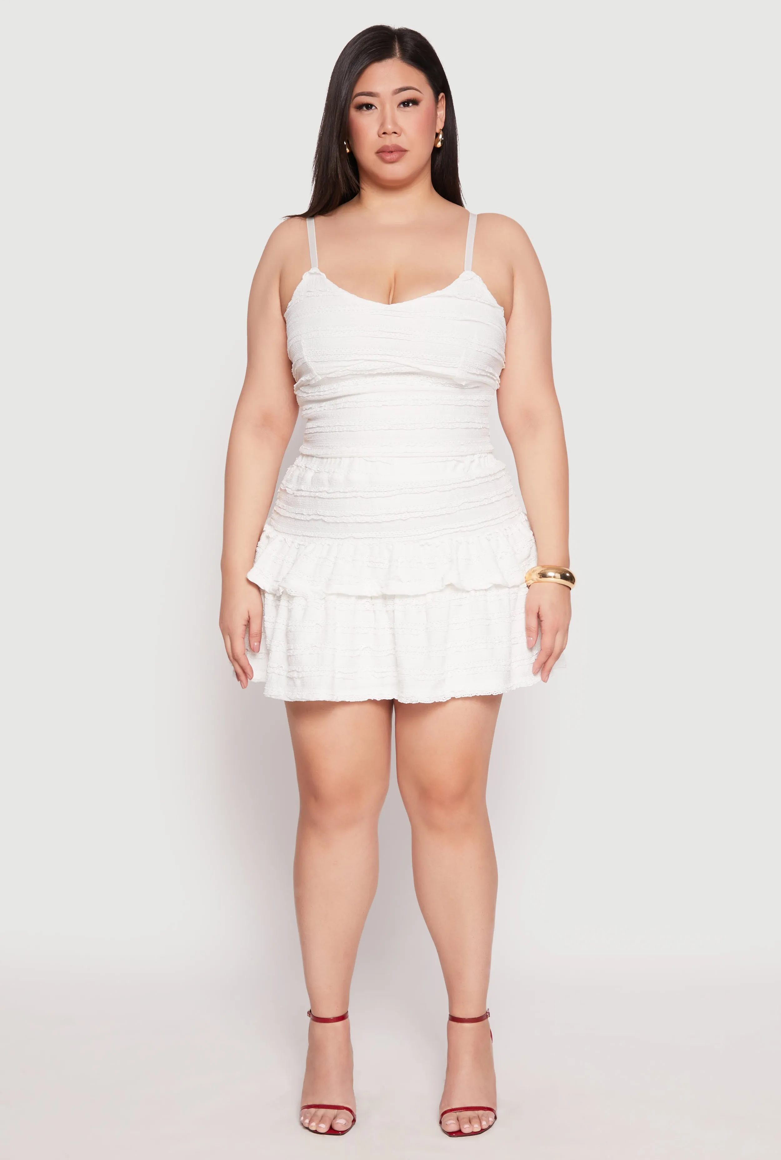 Plus Size Almost Famous Tiered Cropped Cami sold by Rainbow product image thumbnail 2