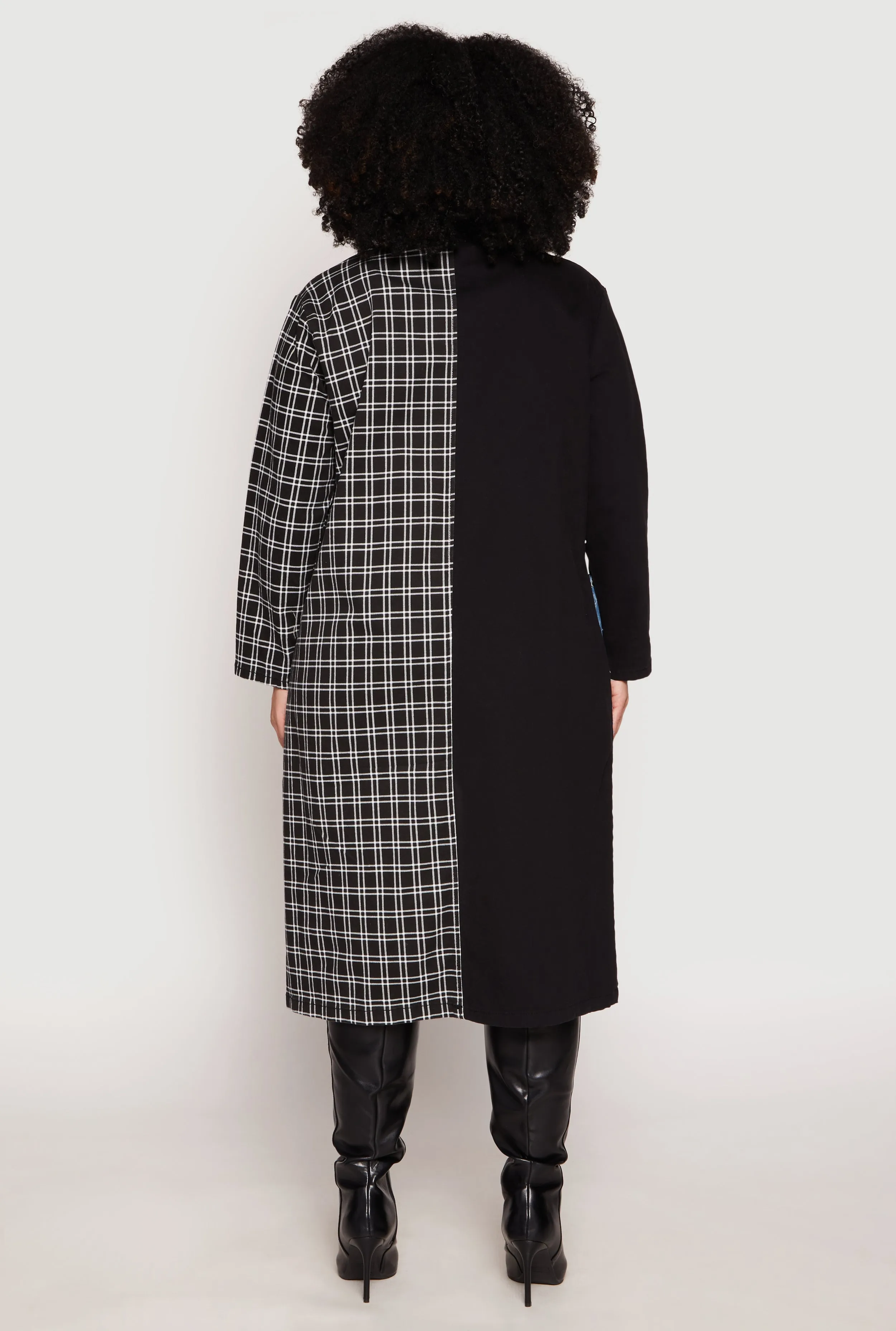 Plus Size Spoon Jeans NY Color Block Plaid Duster sold by Rainbow product image thumbnail 5
