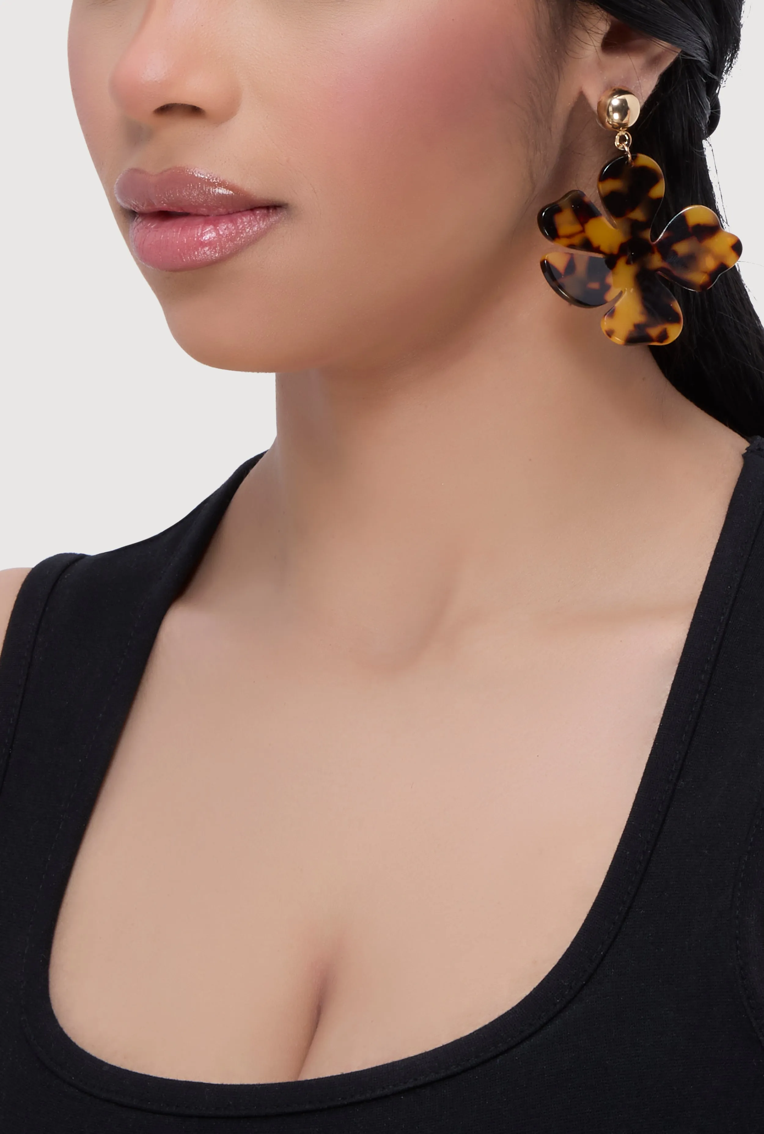 Resin Flower Drop Earrings sold by Rainbow product image thumbnail 2