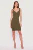 Ribbed Knit Notch Neck Dress sold by Rainbow