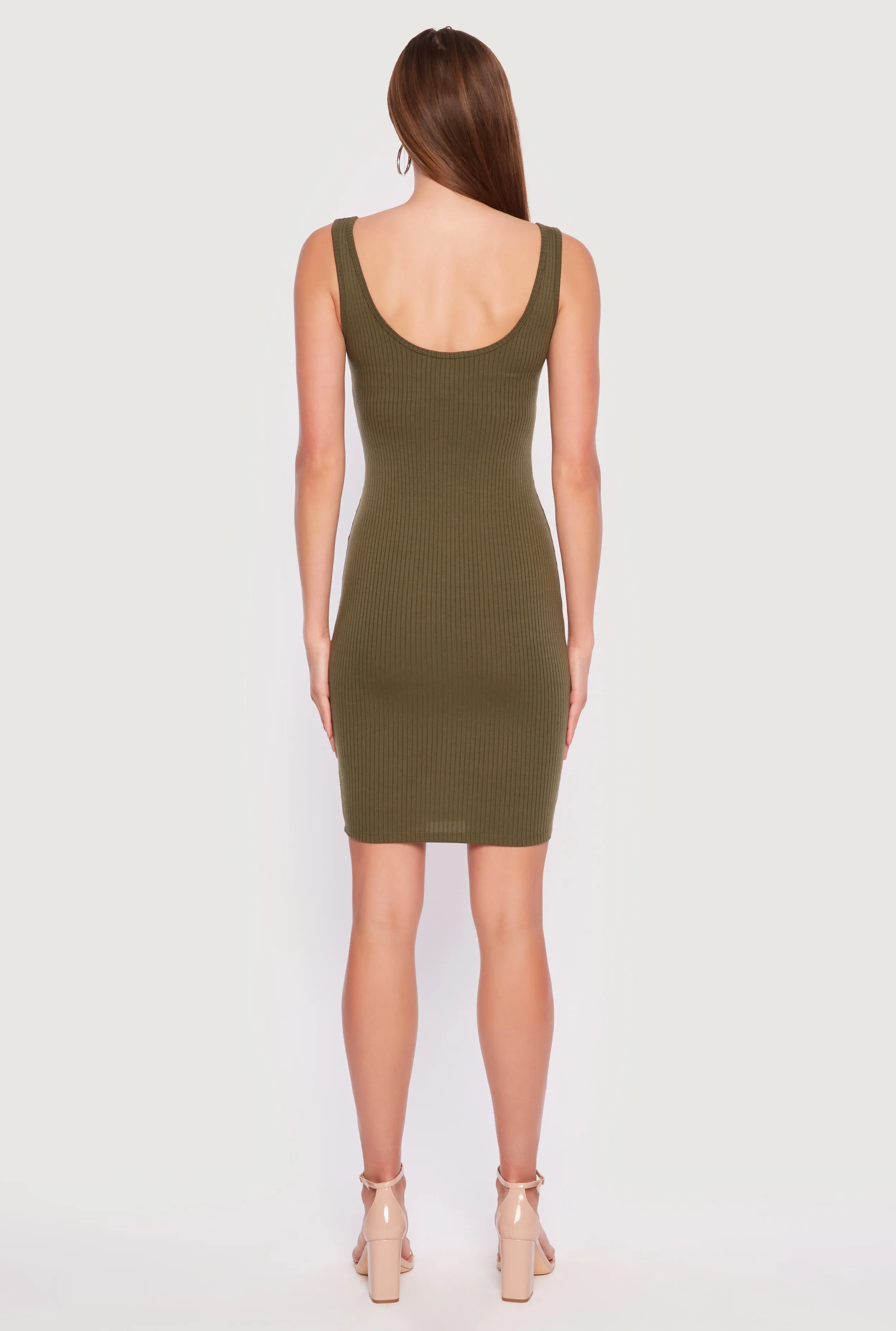 Ribbed Knit Notch Neck Dress sold by Rainbow product image thumbnail 5
