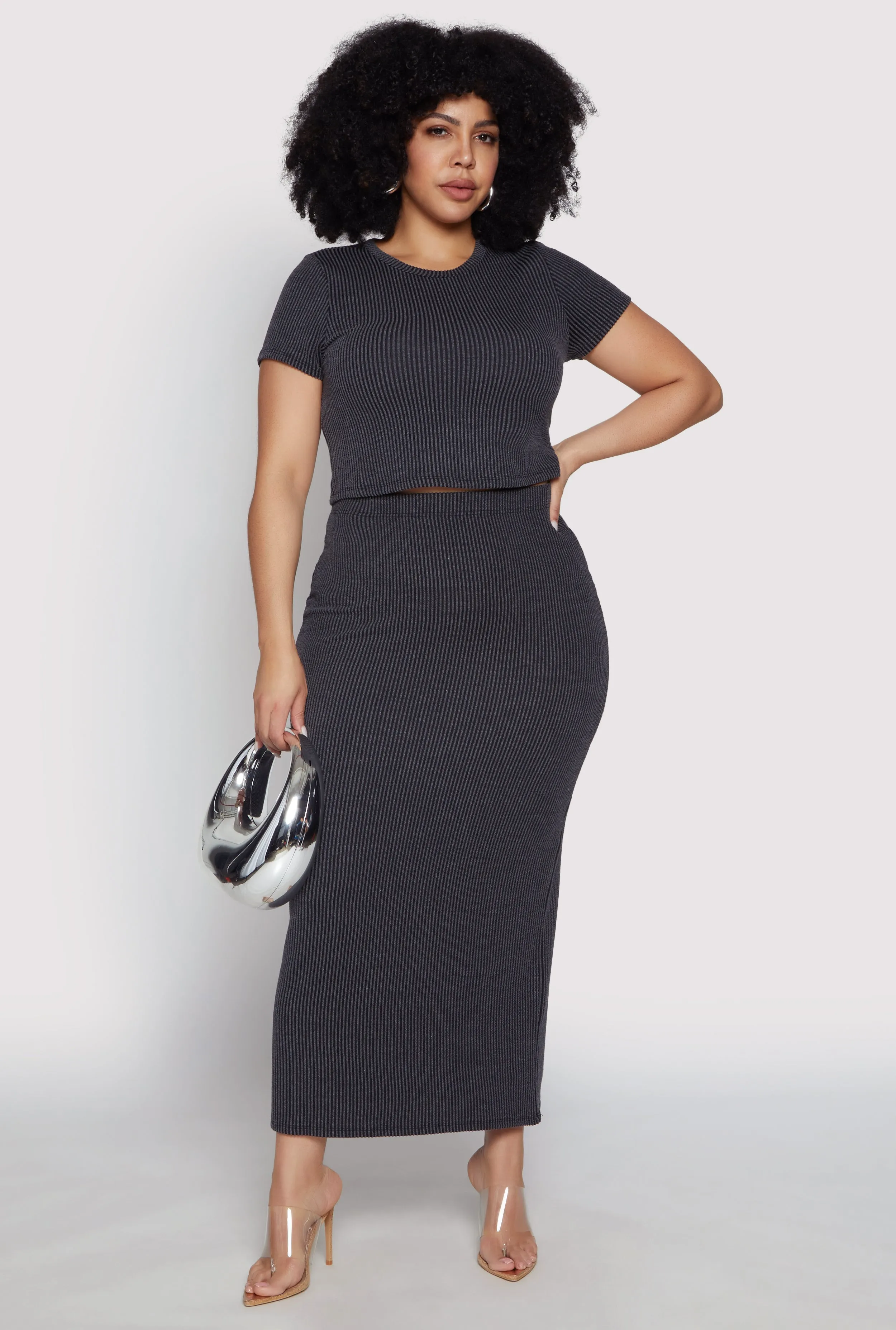 Plus Size Almost Famous Ribbed Knit Crop Top sold by Rainbow product image thumbnail 3